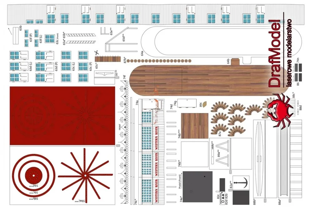 Papierový model Parník na Mississippi - Western Riwer